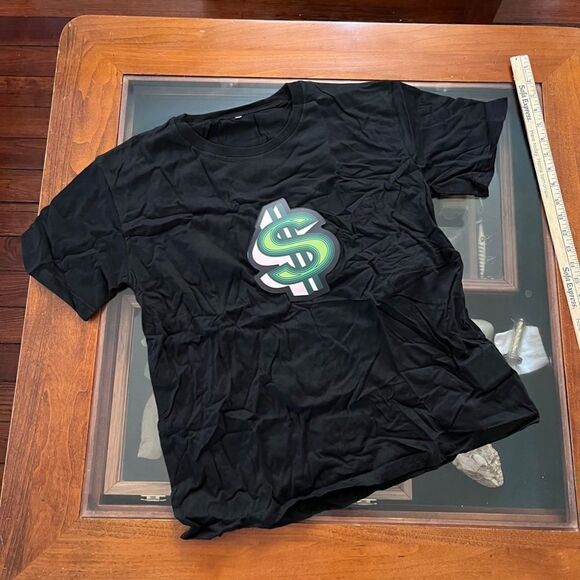NEW UNISEX Sound Activated LED T-Shirt Light Up Flashing T-Shirt DOLLAR SIGN MED - Picture 3 of 12